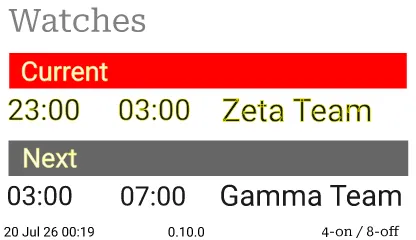 Watch Schedule